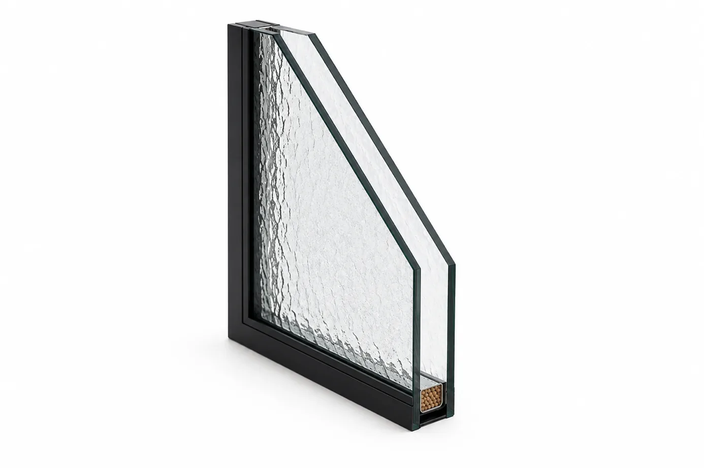 Doorsnede figuurglas met reliëfpatroon