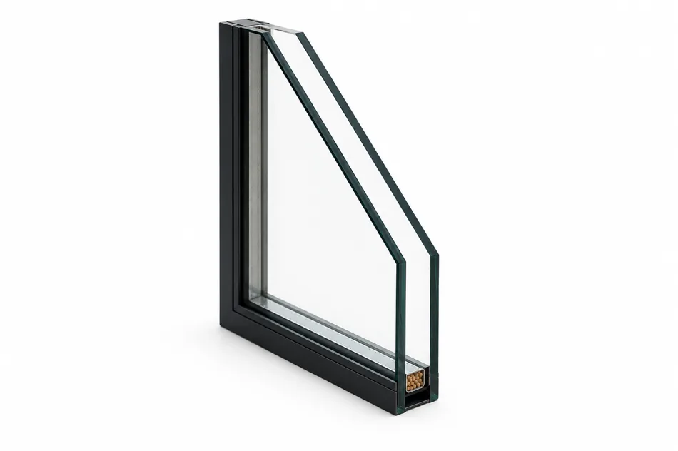 Doorsnede HR++ glas met argonvulling en coating